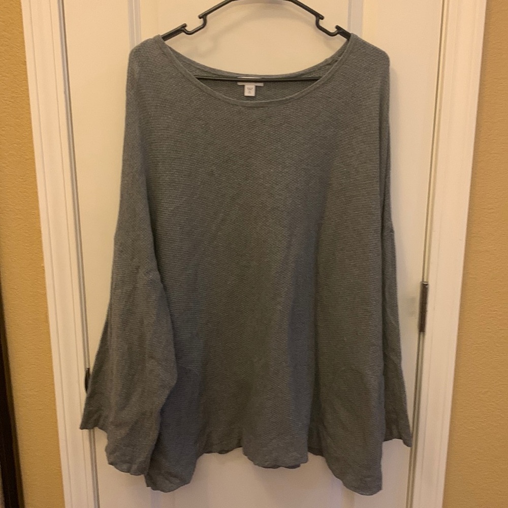 Pure Jill Boat Neck Long Sleeve Side Pockets Gray Sweater Womens Size XL…